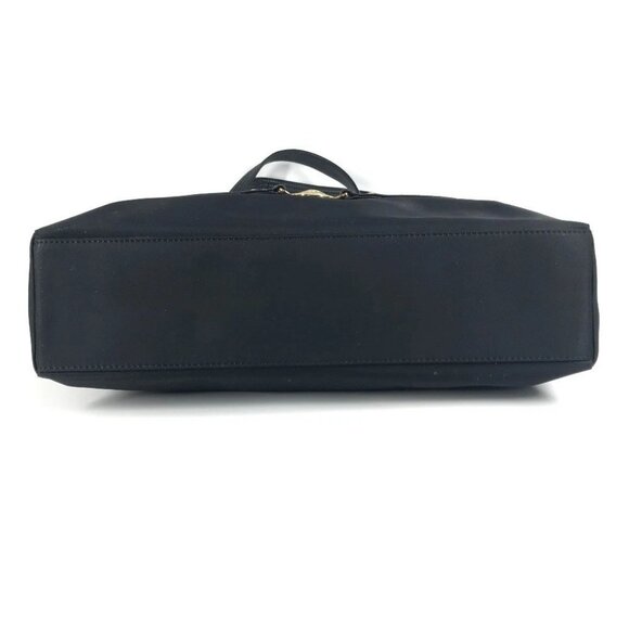 VERSACE vintage Logo Sunburst Tote Bag Chain Shoulder Bag Black/Gold - Picture 5 of 15